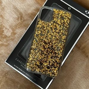 New Casley Morning Sparkle | Rose and Gold Flaked Clear Case